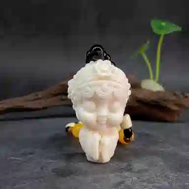 檀欣 新中式国朝文玩潮件 精雕戏曲国风青衣 象牙果 菩提手把件 男女同款情侣款