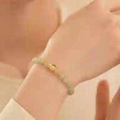 【一物一证】 金师傅 福袋纳福新中式国潮好运连连 和田玉 手串 男女同款情侣款 碧玉