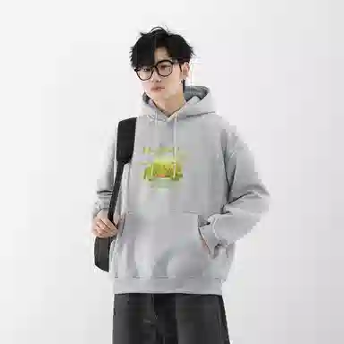 海底小纵队 美式高街复古油画创意花卉个性字母印花简约基础款重磅舒适百搭宽松休闲时尚高级感套头落肩校园风长袖卫衣 男女同款