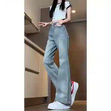 尘映 美式高街废土风宽松休闲水洗做旧弹力显瘦垂感直筒微喇等多种风格牛仔裤 男女同款