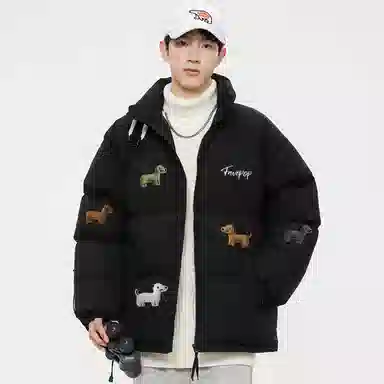 FAVEPOP Retro Dog Logo Jacket