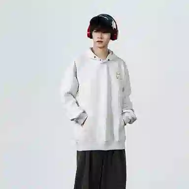 红蜻蜓 美式复古仿刺绣高街植物花卉设计感宽松舒适百搭日常通勤亲肤纯棉重磅潮流时尚简约长袖连帽卫衣 男女同款