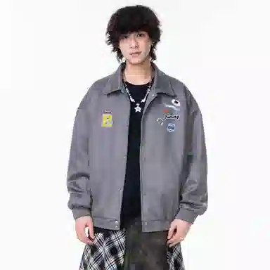 红蜻蜓 美式复古休闲外套男春秋款拼接春季棒球服男款春装夹克 男女同款