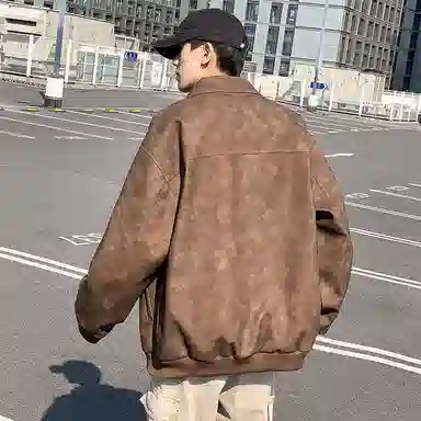 红蜻蜓 美式复古街头风徽章数字字母印花宽松百搭舒适防风保暖休闲棒球服外套夹克 男女同款