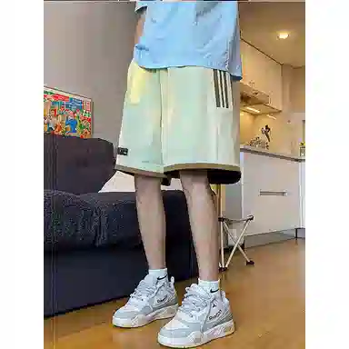 红蜻蜓 美式复古高街设计感经典高级舒适宽松百搭日常通勤潮流时尚简约直筒运动健身五分休闲短裤 男女同款