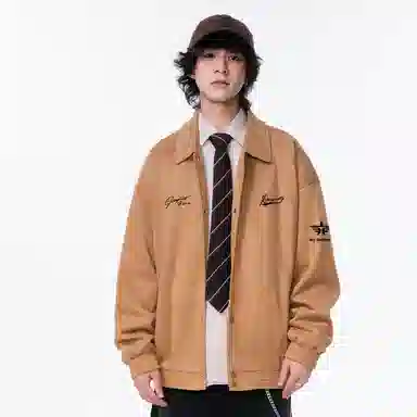 红蜻蜓 美式复古字母设计感休闲外套男春秋款拼接春季棒球服男款春装夹克 男女同款