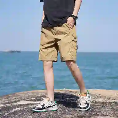 红蜻蜓 美式高街复古潮流设计字母印花百搭时尚高级休闲短裤 男女同款