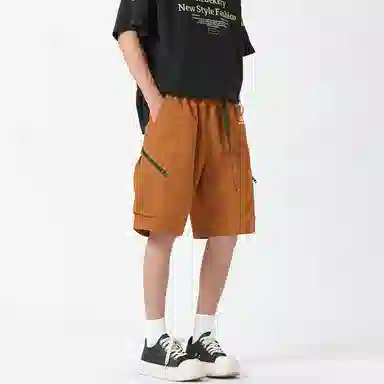 红蜻蜓 美式复古高街设计感经典舒适高级感宽松百搭日常通勤潮流时尚简约休闲短裤 男女同款