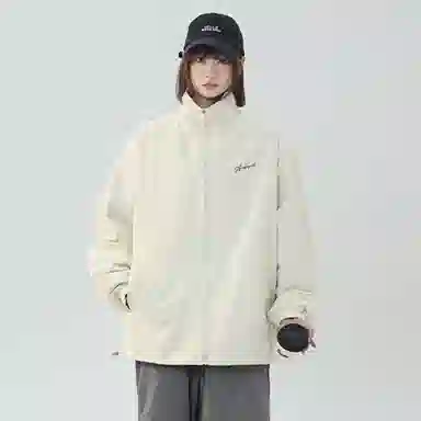 红蜻蜓 美式高街数字字母印花宽松百搭舒适防风防水休闲棒球服双面穿连帽夹克外套 男女同款