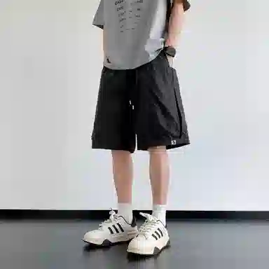 红蜻蜓 美式高街潮流舒适柔软透气凉感篮球跑步针织直筒五分裤休闲短裤 男女同款
