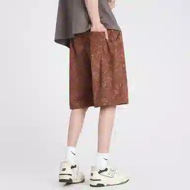 红蜻蜓 美式高街设计感经典高级舒适宽松日常通勤百搭潮流时尚简约五分系带休闲短裤 男女同款