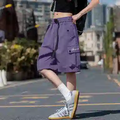 红蜻蜓 美式高街复古时髦特色大口袋耐看大气休闲工装短裤 男女同款