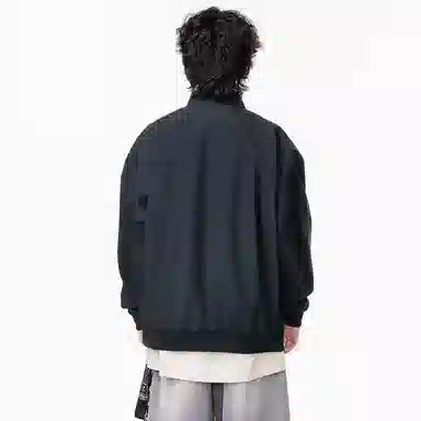 红蜻蜓 美式复古基础简约字母高街防风无性别主义学院风户外通勤宽松休闲飞行员棒球服夹克 男女同款