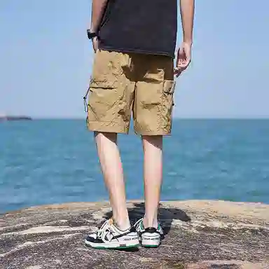红蜻蜓 美式高街复古潮流设计字母印花百搭时尚高级休闲短裤 男女同款