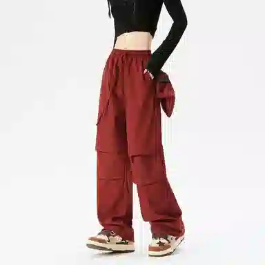 红蜻蜓 纯色基础款小众设计感百搭简约休闲裤 男女同款