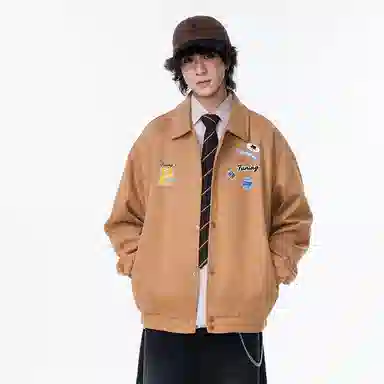 红蜻蜓 美式复古休闲外套男春秋款拼接春季棒球服男款春装夹克 男女同款