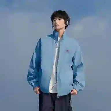 红蜻蜓 美式高街双面穿格纹数字字母印花宽松百搭舒适防风防水休闲棒球服立领外套夹克 男女同款