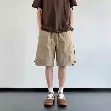 红蜻蜓 美式高街潮流舒适柔软透气凉感篮球跑步针织直筒五分裤休闲短裤 男女同款