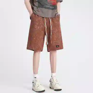 红蜻蜓 美式高街设计感经典高级舒适宽松日常通勤百搭潮流时尚简约五分系带休闲短裤 男女同款