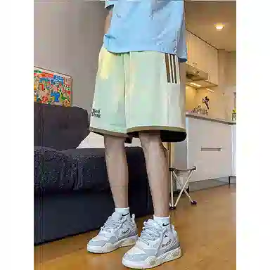 红蜻蜓 美式高街复古基础款设计感经典舒适宽松百搭日常通勤潮流时尚简约直筒休闲短裤 男女同款