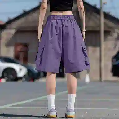 红蜻蜓 美式高街复古时髦特色大口袋耐看大气休闲工装短裤 男女同款