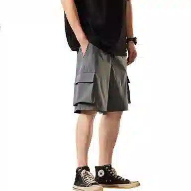 红蜻蜓 美式复古高街设计感经典高级宽松舒适百搭日常通勤潮流时尚简约直筒五分休闲短裤 男女同款