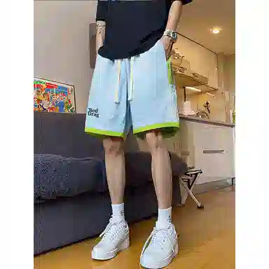 红蜻蜓 美式高街复古基础款设计感经典舒适宽松百搭日常通勤潮流时尚简约直筒休闲短裤 男女同款