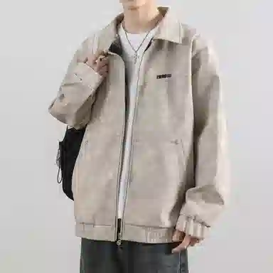 红蜻蜓 美式高街做旧外套男秋冬季痞帅机车工装翻领休闲上衣夹克 男女同款