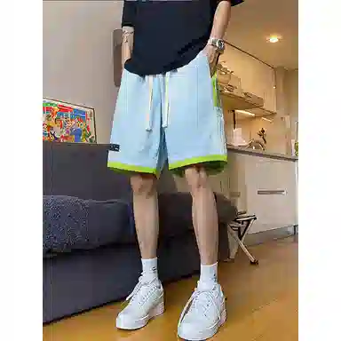 红蜻蜓 美式复古高街设计感经典高级舒适宽松百搭日常通勤潮流时尚简约直筒运动健身五分休闲短裤 男女同款