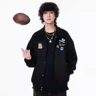 红蜻蜓 美式复古休闲外套男春秋款拼接春季棒球服男款春装夹克 男女同款