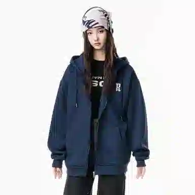 红蜻蜓 美式高街复古设计感字母印花宽松百搭舒适防风保暖休闲卫衣 男女同款