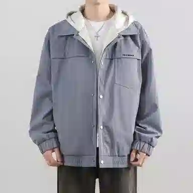 红蜻蜓 美式复古徽章涂鸦数字字母印花宽松百搭舒适防风保暖休闲连帽棒球服外套夹克 男女同款
