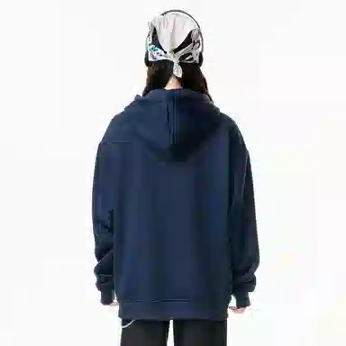 红蜻蜓 美式高街徽章复古卡通设计感数字字母印花宽松百搭舒适保暖休闲连帽外套卫衣 男女同款