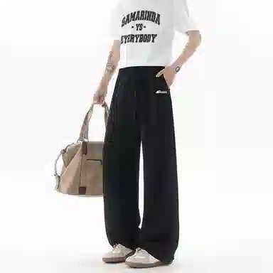 红蜻蜓 美式高街基础款透气凉感舒适轻柔纯色简约直筒百搭休闲裤 男女同款