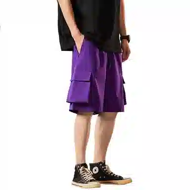 红蜻蜓 美式复古高街设计感经典高级宽松舒适百搭日常通勤潮流时尚简约直筒五分休闲短裤 男女同款