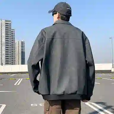 红蜻蜓 美式复古街头风徽章数字字母印花宽松百搭舒适防风保暖休闲棒球服外套夹克 男女同款