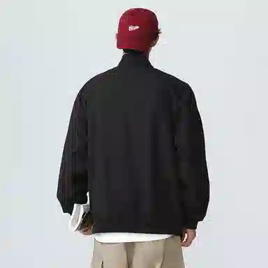 红蜻蜓 美式复古卡通图案数字字母印花无性别主义宽松百搭舒适防风保暖休闲棒球服外套夹克 男女同款