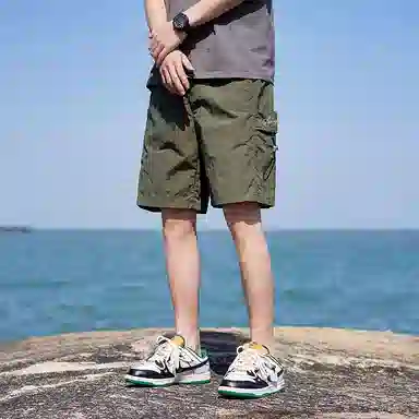 红蜻蜓 美式高街复古潮流设计字母印花百搭时尚高级休闲短裤 男女同款