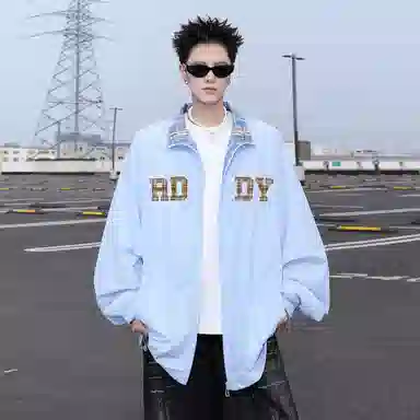 红蜻蜓 美式复古高街设计感拼色经典翻领高级舒适宽松休闲百搭日常通勤潮流时尚简约直筒防晒服 男女同款