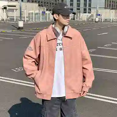 红蜻蜓 美式复古街头风徽章数字字母印花宽松百搭舒适防风保暖休闲棒球服外套夹克 男女同款