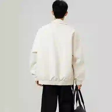 红蜻蜓 美式高街潮牌复古数字字母宽松百搭舒适防风保暖休闲翻领外套夹克 男女同款