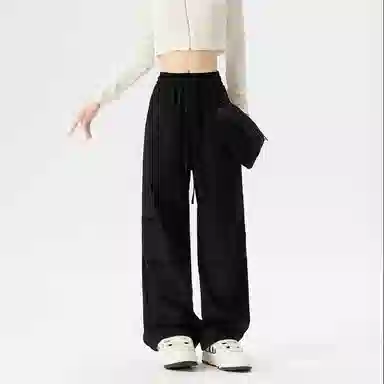红蜻蜓 纯色基础款小众设计感百搭简约休闲裤 男女同款