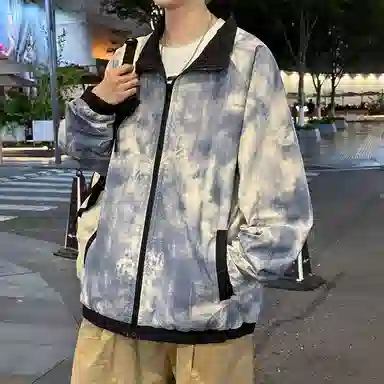 红蜻蜓 美式复古侧边条纹三条杠数字字母印花宽松百搭舒适防风保暖休闲棒球服外套夹克 男女同款