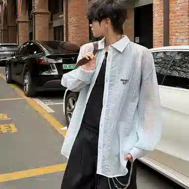 红蜻蜓 美式复古高街透气设计感经典舒适高级感宽松休闲百搭日常通勤潮流时尚简约直筒长袖衬衫 男女同款