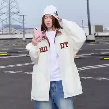 红蜻蜓 美式复古高街设计感拼色经典翻领高级舒适宽松休闲百搭日常通勤潮流时尚简约直筒防晒服 男女同款