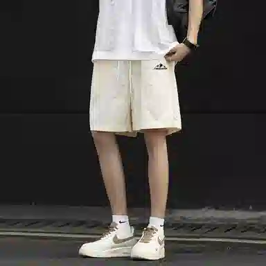 红蜻蜓 清新少年感美式复古潮流百搭条纹设计经典款系带五分休闲短裤 男女同款