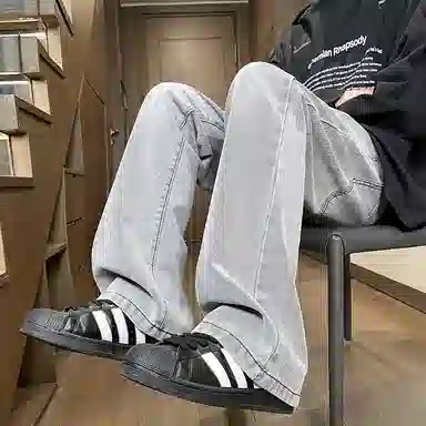 布客行 美式高街复古水洗做旧多种版型设计感百搭休闲裤牛仔裤 男女同款