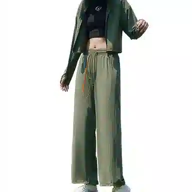 八哥 防晒轻薄透气宽松直筒垂感百搭休闲裤 男女同款