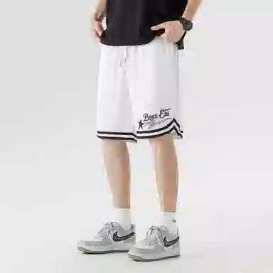 八哥 美式高街跑步健身训练透气宽松直筒篮球五分休闲短裤 男女同款