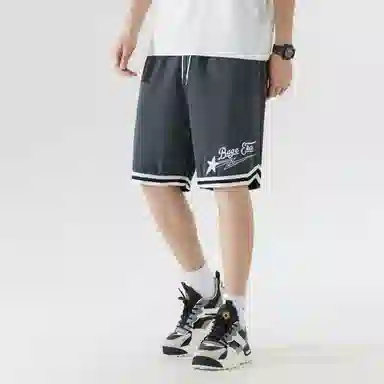 八哥 美式高街跑步健身训练透气宽松直筒篮球五分休闲短裤 男女同款
